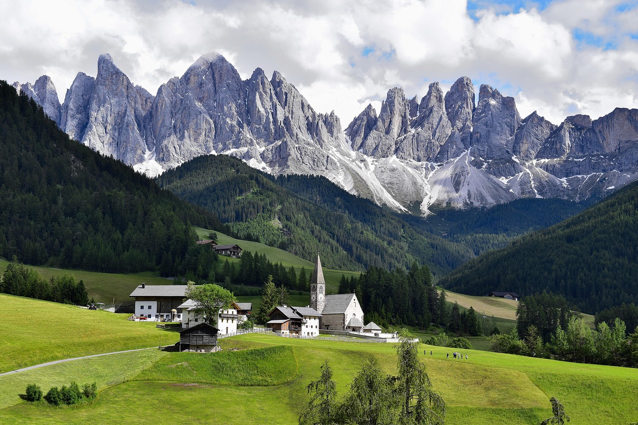 dolomiti, italy, mountain, alps, nature, clouds, blue, europe, landscape, dolomite, hiking, view, alpine, sky, panorama, blue sky, idyllic, rural, scenic, forest, wilderness